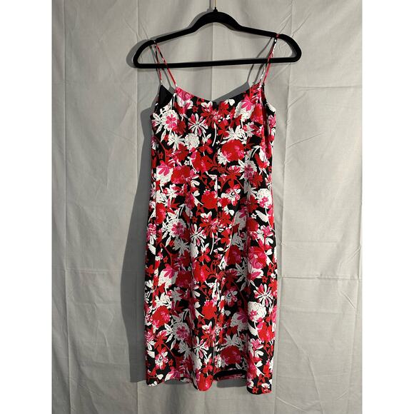 90s Vintage Dress Womens 4 Black Mini Red Floral Laundry Shelli Segal - Picture 3 of 10
